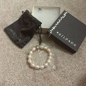 Silpada pearl and silver bracelet